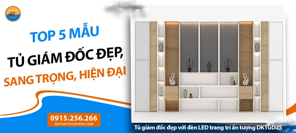 Tủ giám đốc đẹp với đèn LED trang trí ấn tượng DKTGD75