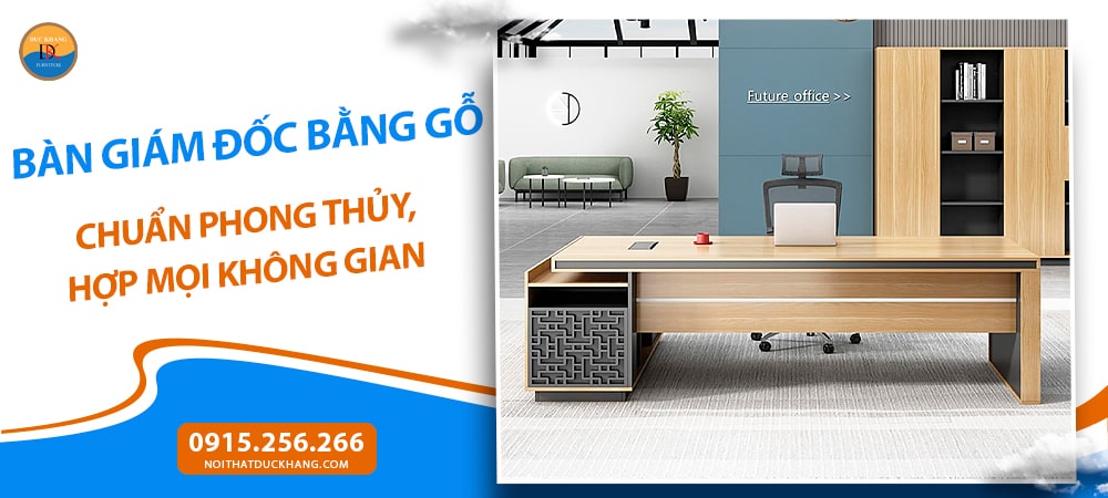 Bàn giám đốc bằng gỗ chữ L kèm tủ phụ DKFBGD126