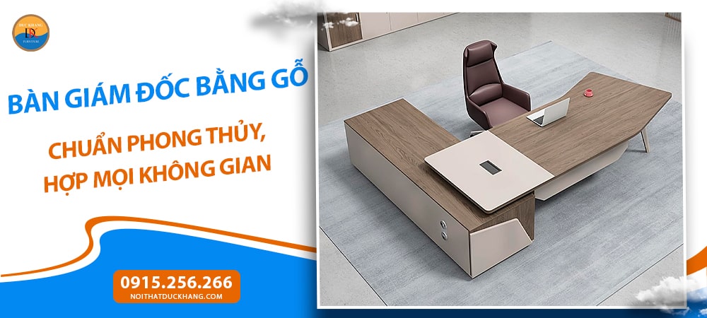 Bàn giám đốc bằng gỗ chân sắt kèm tủ phụ DKFBGD129