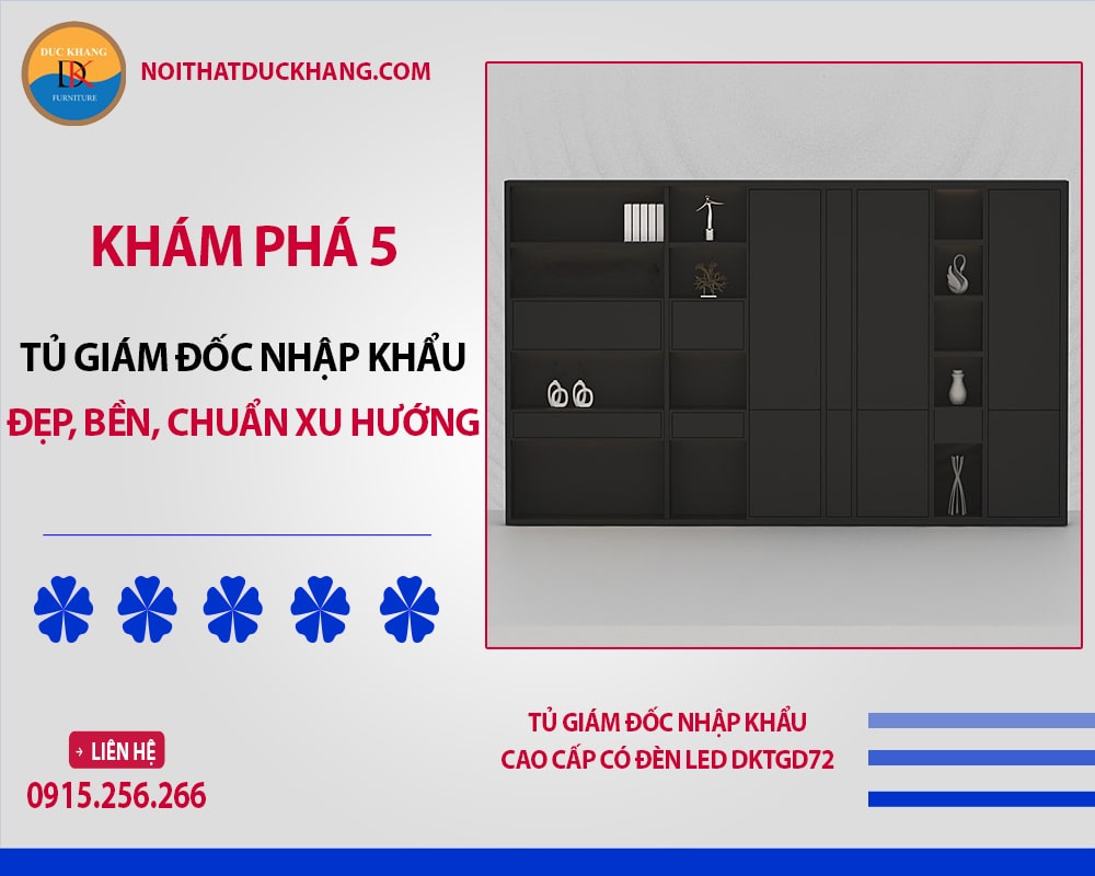 Tủ giám đốc nhập khẩu cao cấp có đèn LED DKTGD72