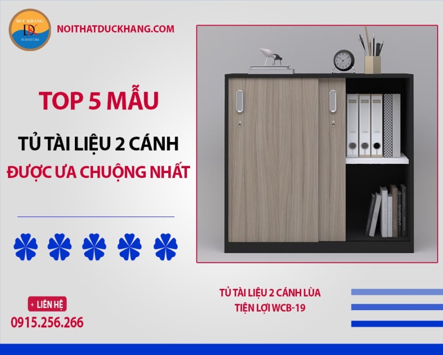 Top 5 mẫu tủ tài liệu 2 cánh được ưa chuộng nhất hiện nay