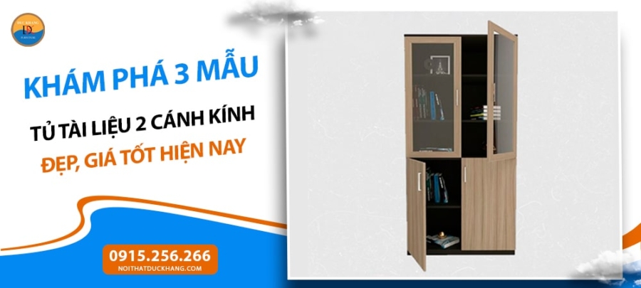 Khám phá 3 mẫu tủ tài liệu 2 cánh kính đẹp, giá tốt hiện nay