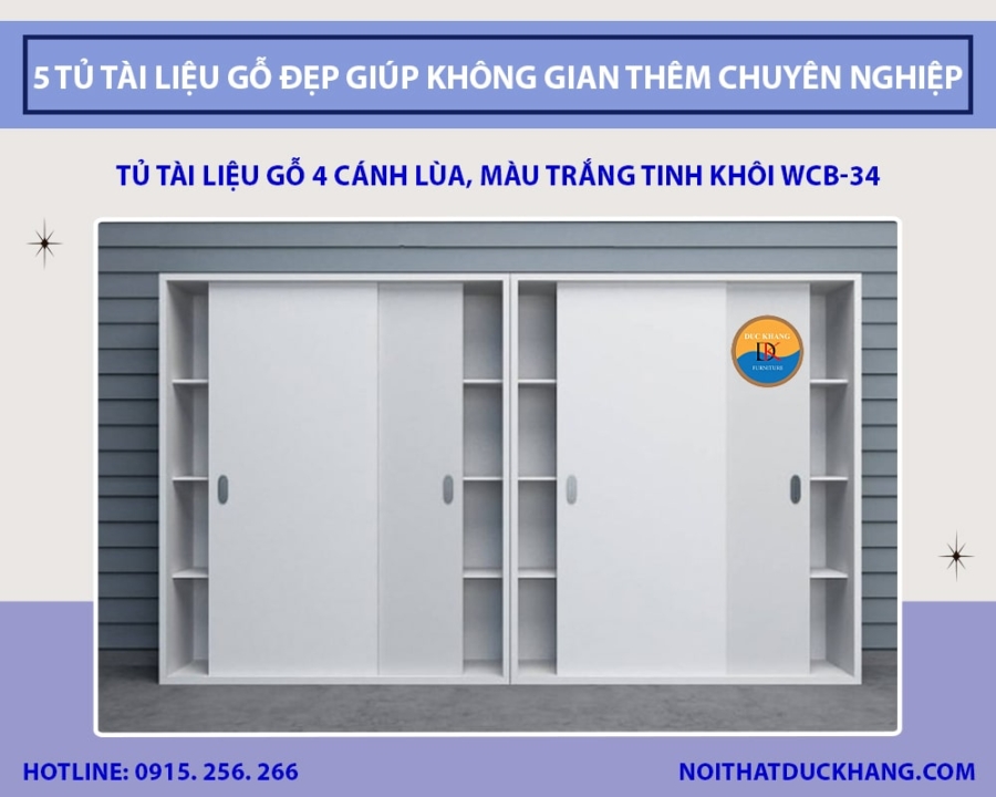 Gợi ý 5 tủ tài liệu gỗ đẹp giúp không gian thêm chuyên nghiệp
