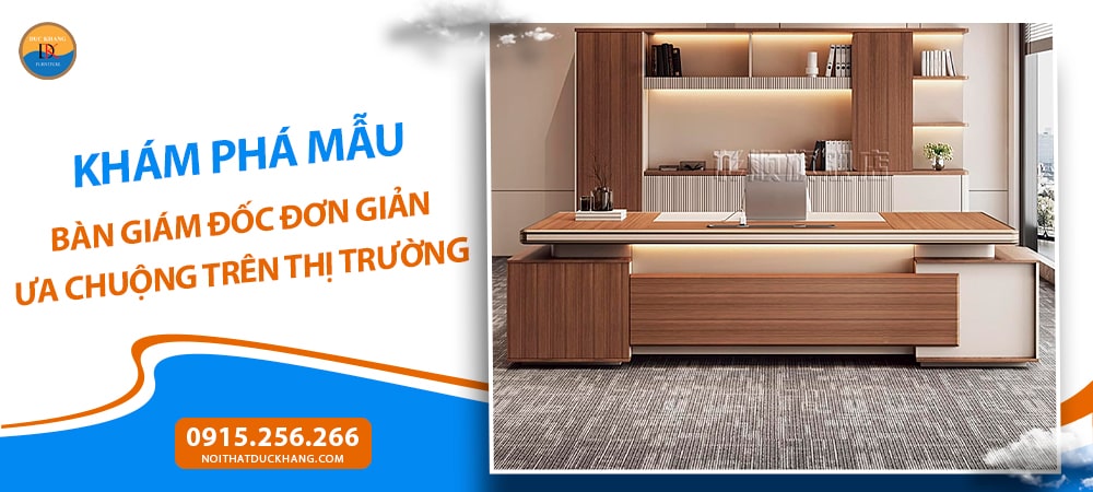 Bàn giám đốc đơn giản gỗ kèm đèn LED, tích hợp ổ cắm điện âm bàn DKFBGD117 Bàn giám đốc đơn giản gỗ kèm đèn LED, tích hợp ổ cắm điện âm bàn DKFBGD117