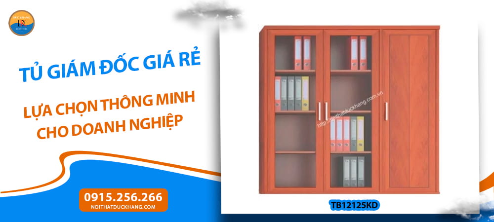 Tủ giám đốc giá rẻ kết hợp kính